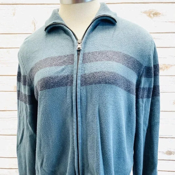BANANA REPUBLIC Men Long Sleeve Zip-Up Collared Knit Sweater Top Size Small - Picture 1 of 12